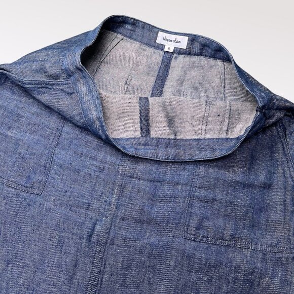 Steven Alan Blue Chambray Linen Skirt Lightweight Made In USA Size 6 - Picture 4 of 8